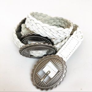 Guess brand| white western braided leather belt